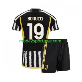 Koszulka Juventus Leonardo Bonucci 19 Dziecięcy Domowe Stroje Piłkarskie 2023/24 Krótki Rękaw